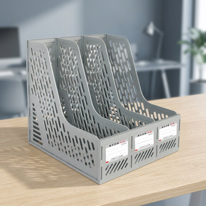 Organizador de Archivos de Escritorio de Plástico con 3 Compartimentos, Portadocumentos Tamaño Carta/A4, Porta Revistas - Product Image 2