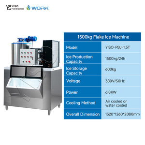 Machine à glace en flocons sans coquille YISO, super grande capacité, 1500 kg/24h, pour ligne de production de crevettes surgelées - Product Image 2
