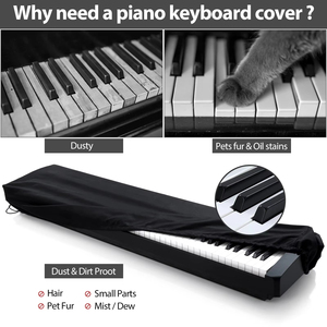 Copertura Antipolvere per Tastiera <span class=keywords><strong>Pianoforte</strong></span> a 61 Tasti con Cordoncino Elastico Resistente - Product Image 5