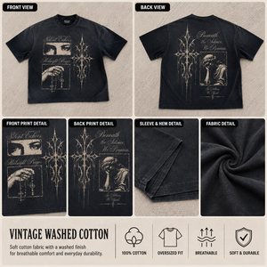 T-shirt OEM Acid Wash 300gsm in Cotone Pesante 100% Cotone, Vestibilità Ampia Oversize, Personalizzabile con Logo, T-shirt da Uomo di Alta Qualità - Product Image 3