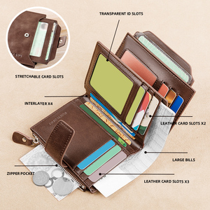 Portafoglio da <span class=keywords><strong>Uomo</strong></span> in Pelle Corto e Capiente con Porta Patente, Nuovo Porta Carte da <span class=keywords><strong>Uomo</strong></span> della Fabbrica di Articoli in Pelle Banyanu di Guangzhou - Product Image 2