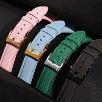 Jettda Hochwertiges Hybrid-Segeltuch-Leder armband 18/19//22mm Segeltuch-Schnellverschluss-FKM-Gummi armband