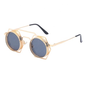 Lunettes <span class=keywords><strong>de</strong></span> soleil tendance pour hommes, style steampunk, haute qualité, verres UV400, monture en métal, lunettes <span class=keywords><strong>de</strong></span> soleil tendance - Product Image 6