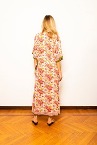 Caftán de algodón bohemio estampado a mano para mujer, vestido ligero de verano, talla única, algodón indio ecológico de comercio justo - Product Image 5