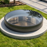 Claraboya Circular para Sótano, Ventana Redonda de Aluminio para Techo, Sistema de Claraboya para Patio Empotrado, Iluminación Natural Diurna