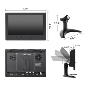 Moniteur portable HD 7 pouces, écran externe avec haut-parleurs, deuxième écran pour ordinateur portable, PC, téléphone, console de jeu, moniteur CCTV 7 pouces - Product Image 3