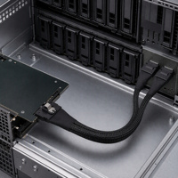 Kabel Data Server Internal SFF 8654 8i ke Dual SFF 8611 4i SlimSAS 74Pin ke OCuLink 38Pin Braided Assembly