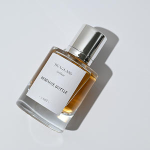 批发30ml50ml100ml圆形透明玻璃香水瓶，带银色盖 - Product Image 5