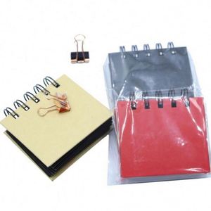 Cuaderno Espiral Promocional al por Mayor con Logotipo Personalizado, Cubierta Kraft Blanca, Papel Interior Rayado y Notas Adhesivas de Colores - Product Image 6