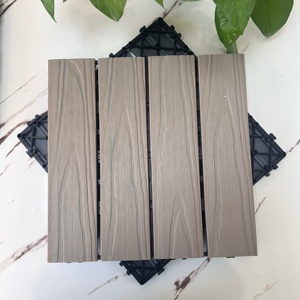 Tuiles <span class=keywords><strong>de</strong></span> terrasse en bois composite à emboîtement 12-12 pouces, tuiles WPC à faire soi-même, imperméables, pour sols extérieurs, patio, jardin, terrasse - Product Image 3