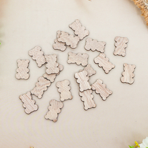 20 pz fai da te natura <span class=keywords><strong>in</strong></span> <span class=keywords><strong>legno</strong></span> con ritaglio Baby Shower tavolo festa Confetti orsacchiotto orsacchiotto decorazioni per festa per bambini - Product Image 3