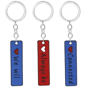 2021 New Double-Sided Key Chain We Will Always Be Connected Good Friend Pendant Gifts For Students Custom Words