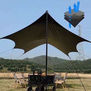 Bâche de pare-soleil en forme de papillon pour le camping en plein air Grand auvent octogonal pour la protection contre la pluie et le soleil - Product Image 3