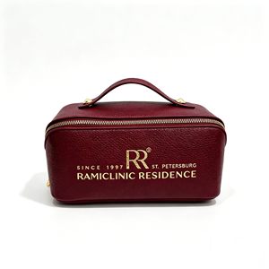 Wholesale PU Leather <b>Makeup</b> <b>Case</b> Pebble Texture Handheld Cosmetic Storage Bag for Brushes Skincare Bottles Organizer Bags - Product Image 4