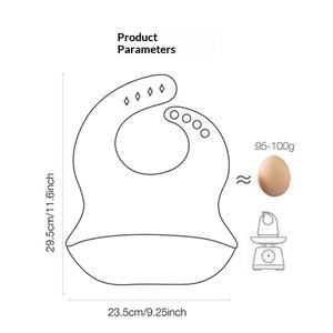 Bavoir d'alimentation pour bébé en silicone ultra doux et imperméable, <span class=keywords><strong>poche</strong></span> ouverte 3D, facile à nettoyer sans lavage, taille ajustable grande taille pour les tout-petits - Product Image 2