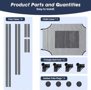Draagbaar Verhoogd Hondenbed Koel In De Zomer Comfortabel In De Winter Gemakkelijk Te Installeren En Te Verwijderen Ademend Stalen Rustbed Voor Huisdieren - Product Image 5