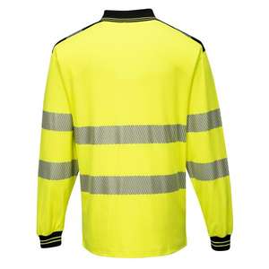 PORTWEST-Polo jaune/noir à manches longues haute visibilité T184YBRS PW3-EAN 5036108303595 HI-VIS WORKWEAR - Product Image 2
