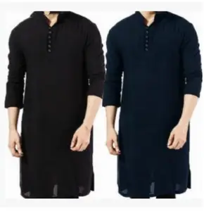 Custom Islamic Man Shalwar Kameez Designs Simple Long Men's Shirt Kaftan Muslim Arabic Robes