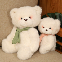 Ours en peluche à col croqué - Peluche super douce avec doublure en maille - Cadeau d'anniversaire - Compagnon anti-stress