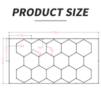 Connexion de fil Qualité Stable Hexagone Détaillant Plafond Led Lumières Eclairage Avec Bordure 2.4*4.8m