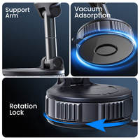 Pemegang Ponsel Magnetik untuk Mobil, Dudukan Ponsel di Mobil, Pemegang Handphone untuk Mobil, Putaran 360 Derajat, Vakum Hisap, Dashboard, Kaca Depan, Meja, Gym