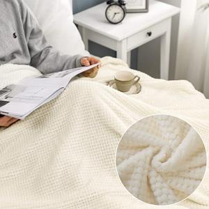 Couverture en flanelle moderne Super douce et chaude 3D 100% Polyester Plaid couleur unie pour la maison literie canapé-<span class=keywords><strong>lit</strong></span> jeter taille tricotée - Product Image 5