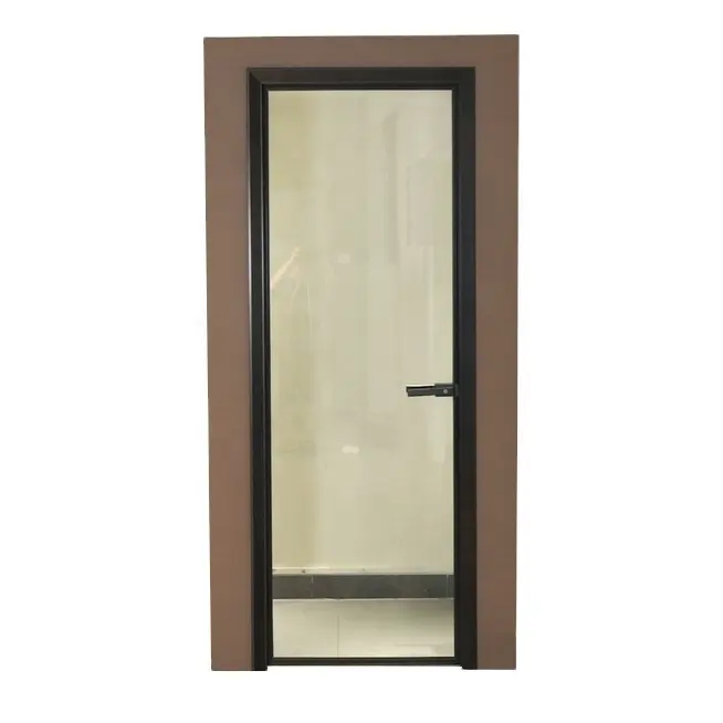 호화스러운 알루미늄 회전 구조 선회축 문 현대 입장 유리제 디자인 미닫이 문