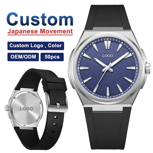 Private Label Watches Custom Luxury Watch Luminous Men Classic Business Silicone Strap Quartz Watch With Your Own Logo Branding