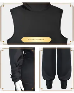 Costume noir <span class=keywords><strong>de</strong></span> guerrier Ninja pour hommes femmes Costume <span class=keywords><strong>de</strong></span> Performance pour Halloween <span class=keywords><strong>nuit</strong></span> équitation Arts martiaux voleur Bandit Bandit ensembles - Product Image 5