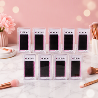 Extensions de cils VEYES personnalisées 8-16 mm 25 mm 0,03 volume PBT faites à la main, cils naturels en fourrure, bande complète avec étiquette privée