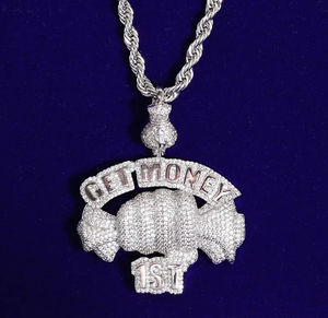 สร้อยคอจี้เงิน925สำหรับผู้ชายเครื่องประดับสไตล์ฮิปฮอปโมอิสซาไนท์สำหรับผู้ชาย - Product Image 1