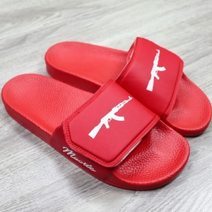 Cina all'ingrosso regolabile cinghie custom sandalo scivolo, marchio su ordinazione di <span class=keywords><strong>cuoio</strong></span> DELL'UNITÀ di elaborazione scivolo sandalo slipper red diapositiva magia del sandalo degli uomini - Product Image 2