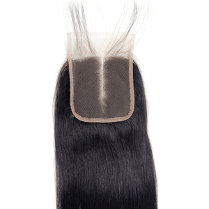 Prêt à commander nouvelle fermeture de dentelle transparente suisse 4x4 100% partie libre de cheveux humains/partie centrale/extension de cheveux brésiliens en trois parties - Product Image 3