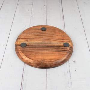 4 Pieces Set Easy Cleaning Lightweight Wooden Platter Classics Acacia <strong>Wood</strong> Round <strong>Wood</strong> <strong>Plates</strong> for Dishes Snack Dessert Food - Product Image 4