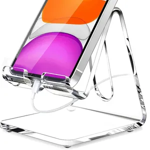 Supporto per telefono portatile in acrilico supporto per telefono trasparente per scrivania compatibile con telefono accessorio da scrivania per Tablet con Pad per Smartphone Android