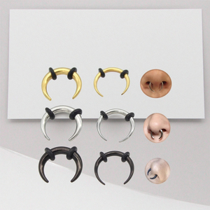 Xinfocus Dilatateur Nasal, Bijou <span class=keywords><strong>de</strong></span> Corps Tendance, Anneau Septum en Forme <span class=keywords><strong>de</strong></span> C, Dilatateur Conique en Acier Chirurgical pour Piercing Nasal et Septum - Product Image 2