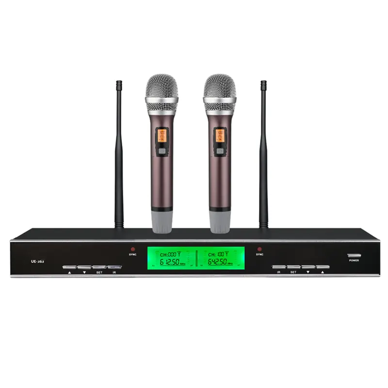 UE-363 Uhf Dual Channel Handheld Long Range Wireless Microphone For Shure