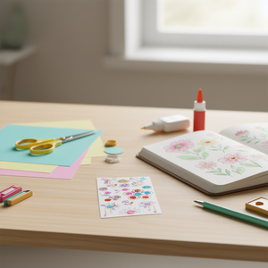 Adesivi con strass scintillanti ILAN a forma di fiore di prugna multicolore 39041 - Product Image 2