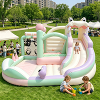 Structure gonflable personnalisée Macaron Crocodile avec toboggan aquatique et piscine, château gonflable combiné pour enfants, idéale pour les fêtes en extérieur et les entreprises de location