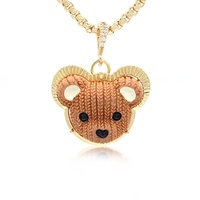 Bijoux de haute qualité collier en or 18 k en résine avec breloque ours mignon bijoux ours