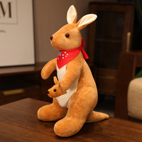 Boneka Super Lembut Khusus dengan Syal Kanguru Lepas Pasang, Isi Kapas PP, Hadiah Ulang Tahun, Pereda Stres, Suvenir Australia, Mainan Boneka Isi Dakron
