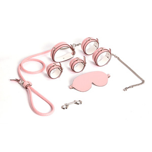 Adult Products Toys for Men and Women Bondage Leather 6-Piece <b>Set</b> with Leash Blindfold Cuffs-<b>Sexy</b> SM Alternative Sex - Product Image 1
