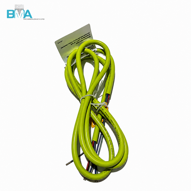 Custom UL2464 20AWG 4-Core Wire Harness 1.659m Green Cable S/T6 to Stripped End with Warning Labels for Industrial Pump RoHS