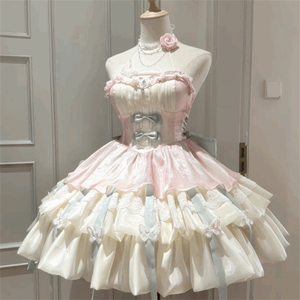 Robe de fête mignonne et douce vintage à la mode pour femmes, robe de demoiselle d'honneur kawaii, costume de cosplay d'anime - Product Image 4