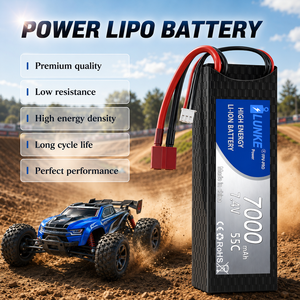 Lipo-batterij 2S 7.4V 7000mAh 55C Harde koffer Deans EC5 connector voor RC auto, vliegtuig, FPV, vrachtwagen, SCX10 102535 - Product Image 6