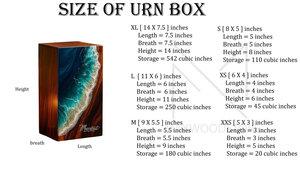โกศบรรจุอัฐิราคาถูกที่สุด พร้อมอีพ็อกซี่สีน้ำเงินและพื้นผิวขัดเงาด้วยไม้ โกศบรรจุอัฐิสำหรับขายโดยผู้ส่งออก - Product Image 5