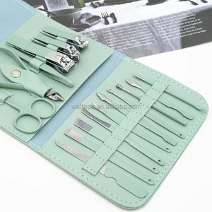 Kit de pédicure professionnel 16 pièces, acier inoxydable de haute qualité, coupe-ongles et ciseaux pour ongles des pieds, étui de voyage, ensemble de manucure et pédicure - Product Image 2