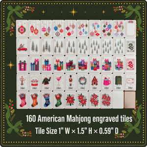 Source Factory Modern Exquisite Engraved Luxury American Christmas Ceramic Mahjong Tiles Portable for 4 Players <b>Entertainment</b> - Product Image 4