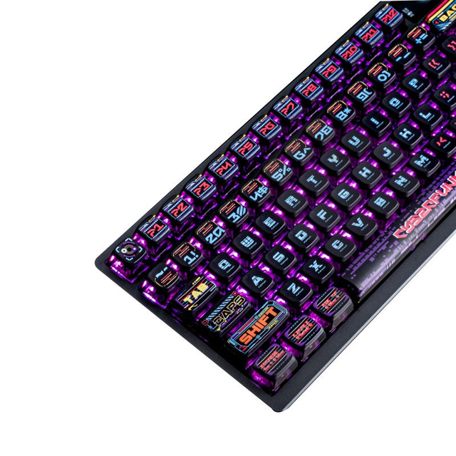 Cyberpunk 104+18 Clear PC+PBT Dye-subbed Pudding Jelly Transparent Keycaps Set ASA Profile for Mechanical Keyboard
