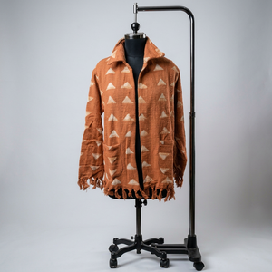 Bohemian Hand Block Printed <b>Fringed</b> <b>Jacket</b> for Women Stylish Ethnic Open Front Cotton Layering <b>Jacket</b> with Tassel Detail - Product Image 1